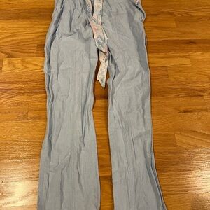 Vintage Light Blue Pants with Tie Detail